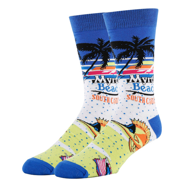 Myrtle Beach Socks | Funny Crew Socks for Men