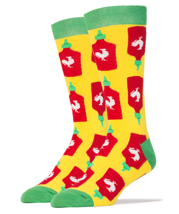 Holy Sriracha! Socks | Novelty Crew Socks For Men