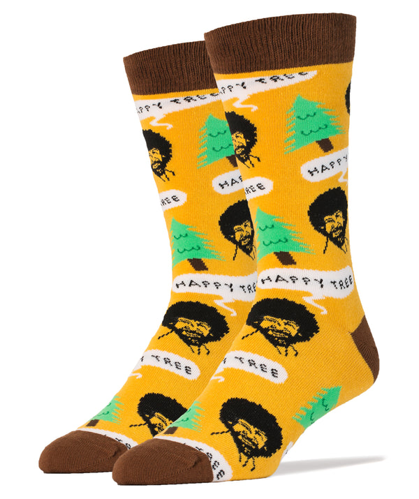 Bob Ross Happy Tree Socks | Novelty Socks For Men