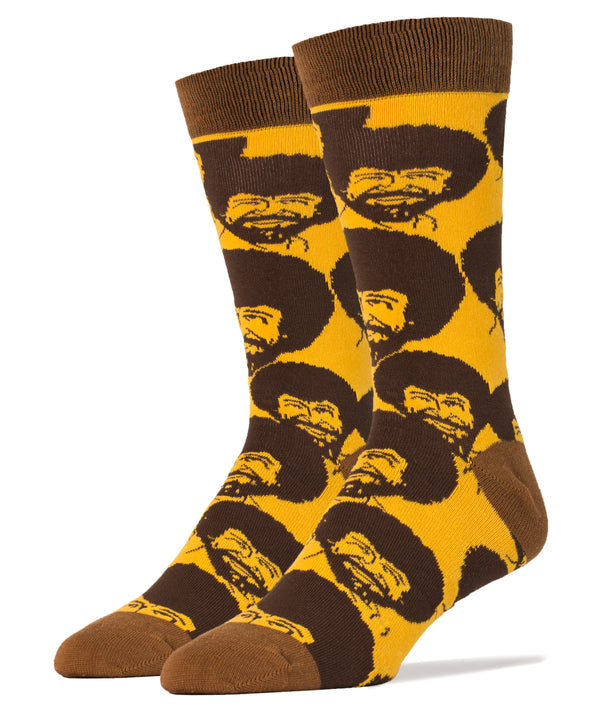 Bob Ross Flash Mob Socks | Novelty Socks For Men