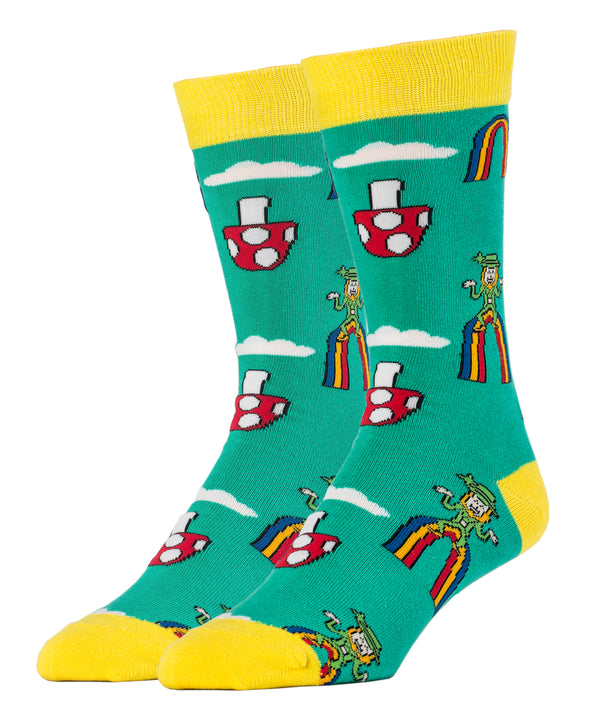 Happy Shrooms Socks | Novelty Crew Socks For Men