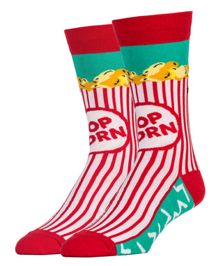 Box O' Popcorn Socks | Food Crew Socks for Men
