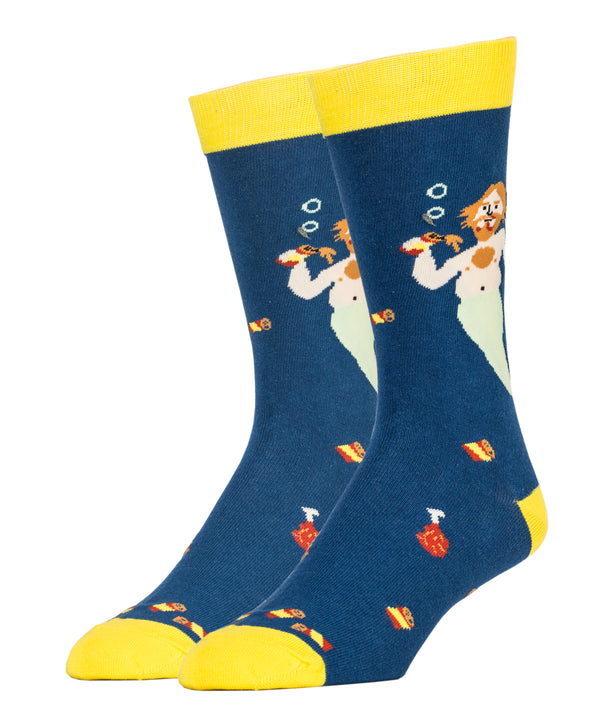 Merman Find Socks | Funny Crew Socks For Men