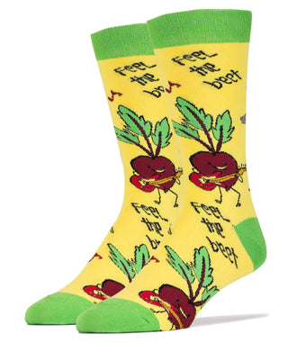 Feel the Beet Socks | Funny Crew Socks For Men