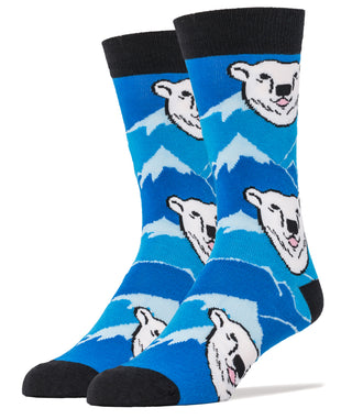 Polar Ice Caps Socks | Animal Crew Socks For Men