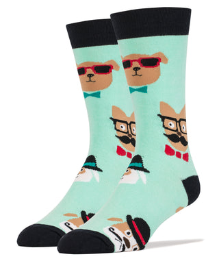 Dapper Dogs Socks | Funny Crew Socks For Men