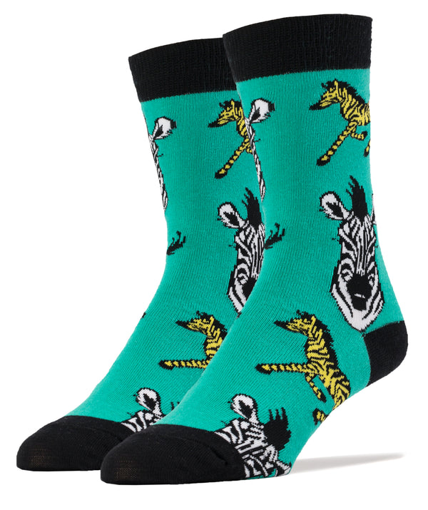 Its Zebras Socks | Animal Crew Socks For Men