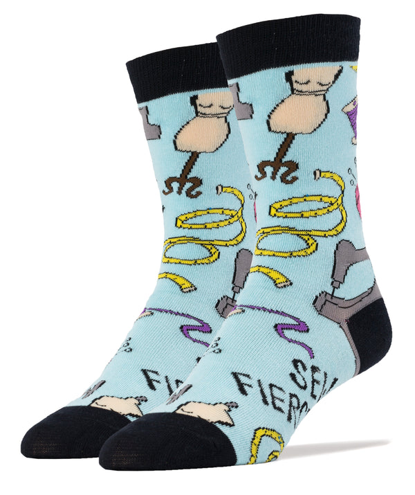 Sew Fierce Socks | Novelty Crew Socks For Men