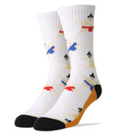 Super Sumo White Athletic Socks | Fun Socks For Men