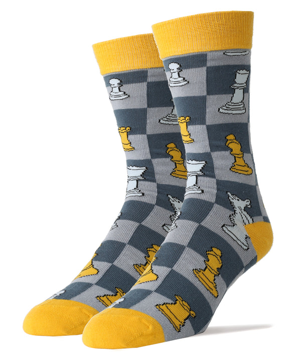 Chess Socks | Novelty Crew Socks For Men