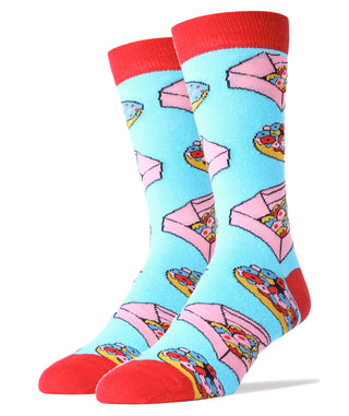 Donut Box Socks | Novelty Crew Socks For Men