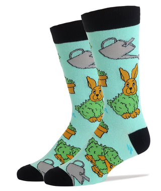 Chia Bunny Socks | Funny Crew Socks For Men