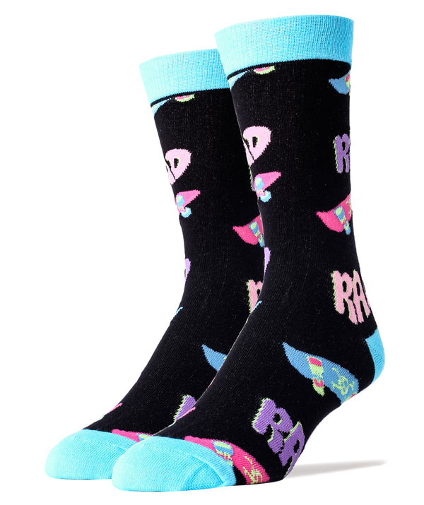 Rad Vibes Socks | Novelty Crew Socks For Men