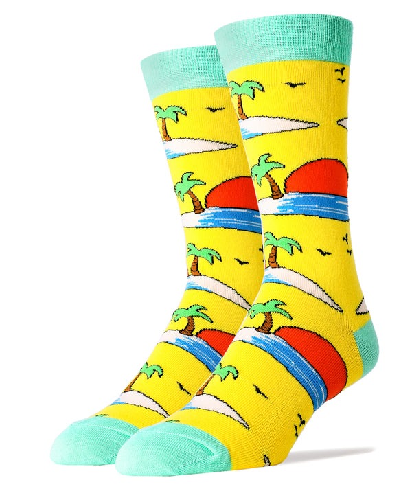 Sunset Socks | Novelty Crew Socks For Men