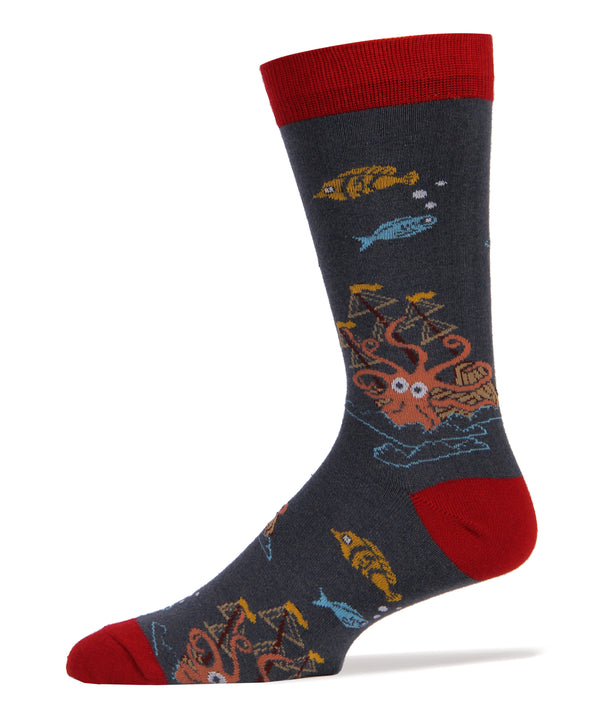 Kraken Socks | Novelty Crew Socks For Men