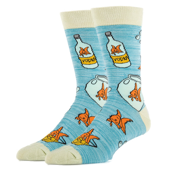 Fish In A Bowl Socks | Funny Crew Socks For Men