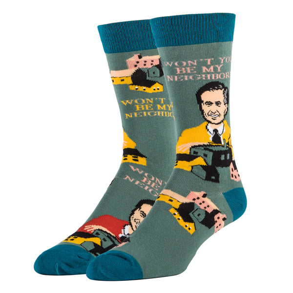Be My Neighbor Socks | Novelty Crew Socks For Men
