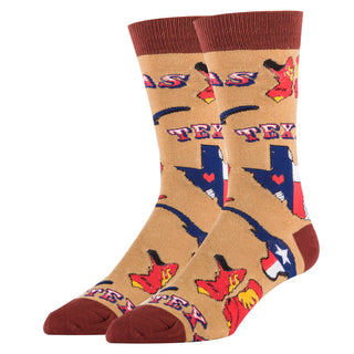 Texas Love Socks | Novelty Crew Socks For Men