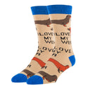 Love My Weiner Socks | Animal Crew Socks For Men