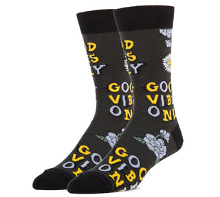 Good Vibes Socks | Novelty Crew Socks For Men