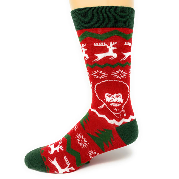 Merry Merry Bob Socks | Bob Ross Crew Socks For Men