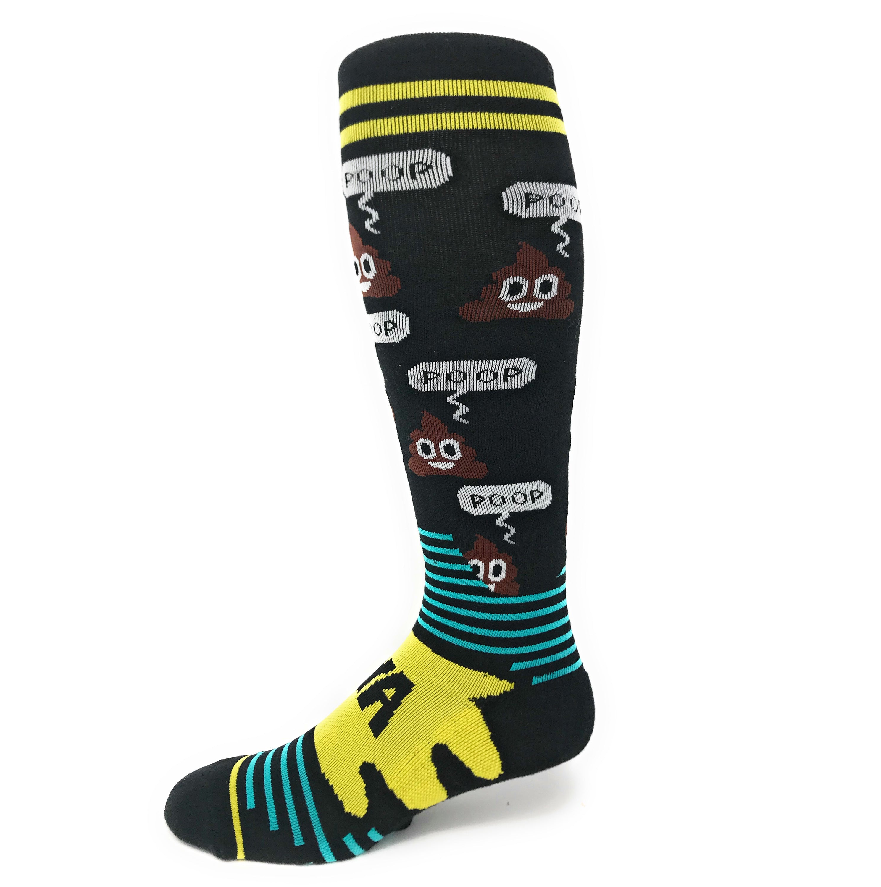 Poop! Compression Unisex Socks | Funny Emoji Knee High Socks | Oooh ...