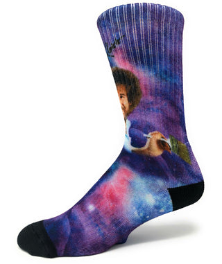 Spaced Out Bob Ross Unisex Novelty Crew Socks