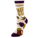 Mardi Party Socks | Novelty Crew Socks For Women