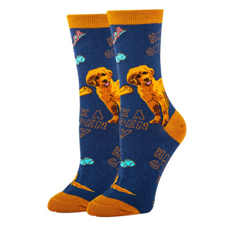 Golden Socks | Novelty Crew Socks For Women