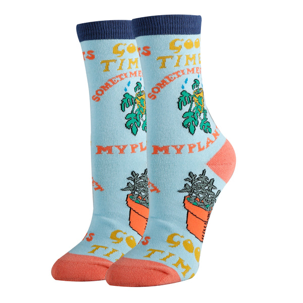 Wet My Plants Socks | Novelty Crew Socks For Women