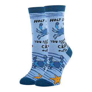Holy Crab Socks | Novelty Crew Socks For Womens