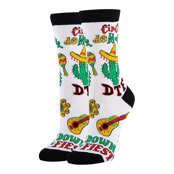 DT Fiesta! Socks | Novelty Crew Socks For Womens