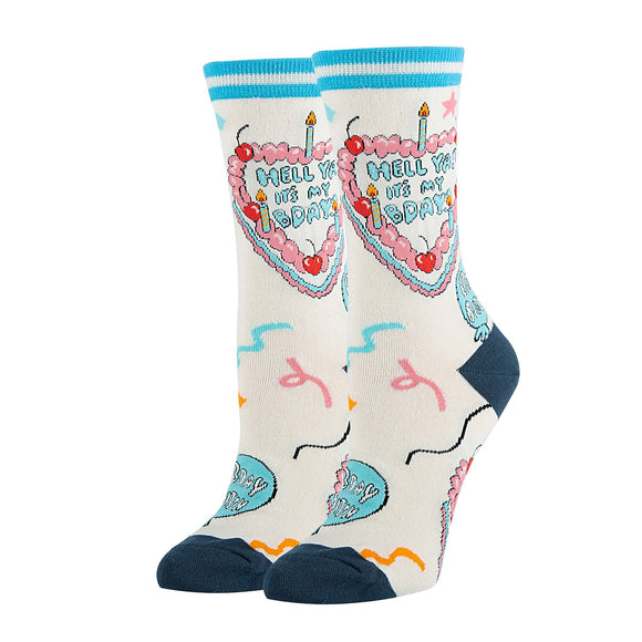 It's My Birthday Socks | Novelty Crew Socks For Womens | Oooh Yeah! Socks