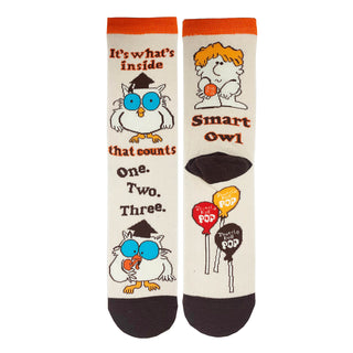 Smart Owl Socks | Novelty Crew Socks For Womens