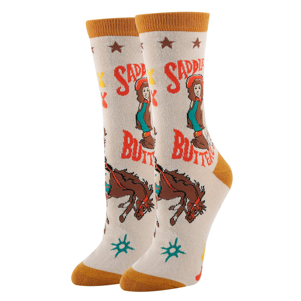 Saddle Up Socks | Novelty Crew Socks For Women