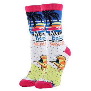 Myrtle Beach Socks | Novelty Crew Socks For Women