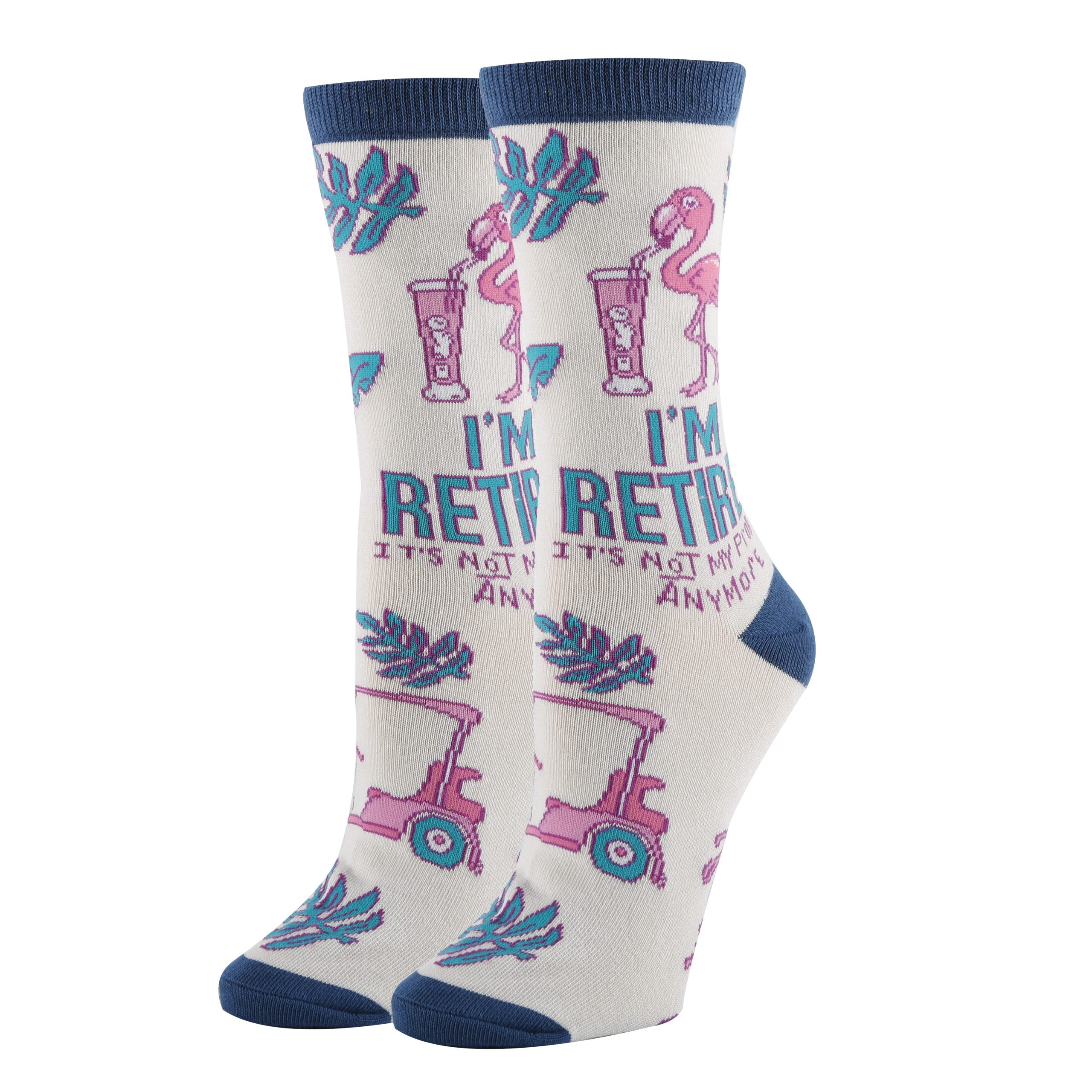 Retired Socks | Funny Crew Socks for Women