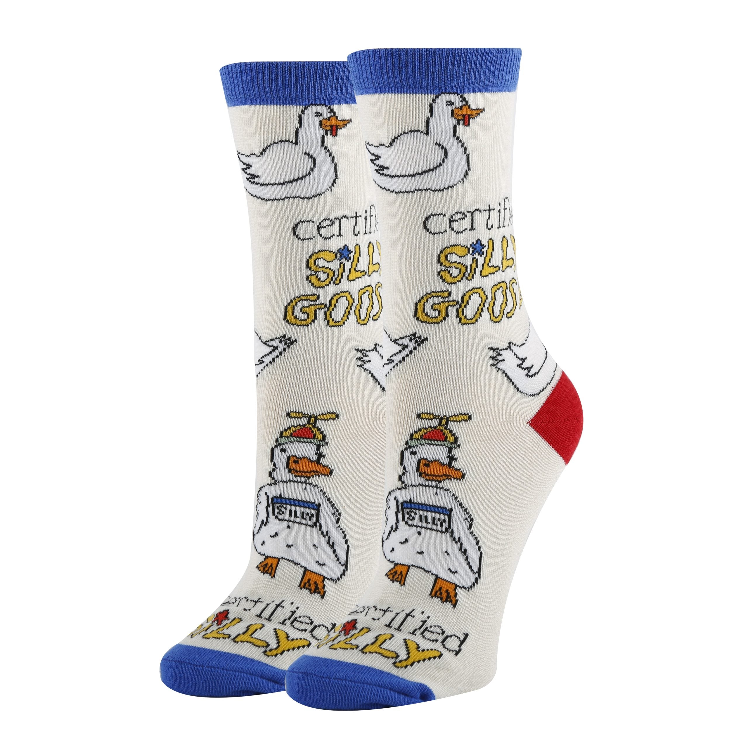 Silly Goose Socks | Funny Crew Socks for Women