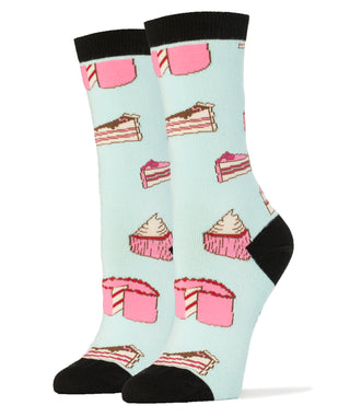 Cake Party Socks | Novelty Crew Socks For Women