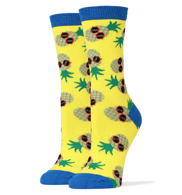 Pineapple Dude Yellow Socks | Fun Socks For Women