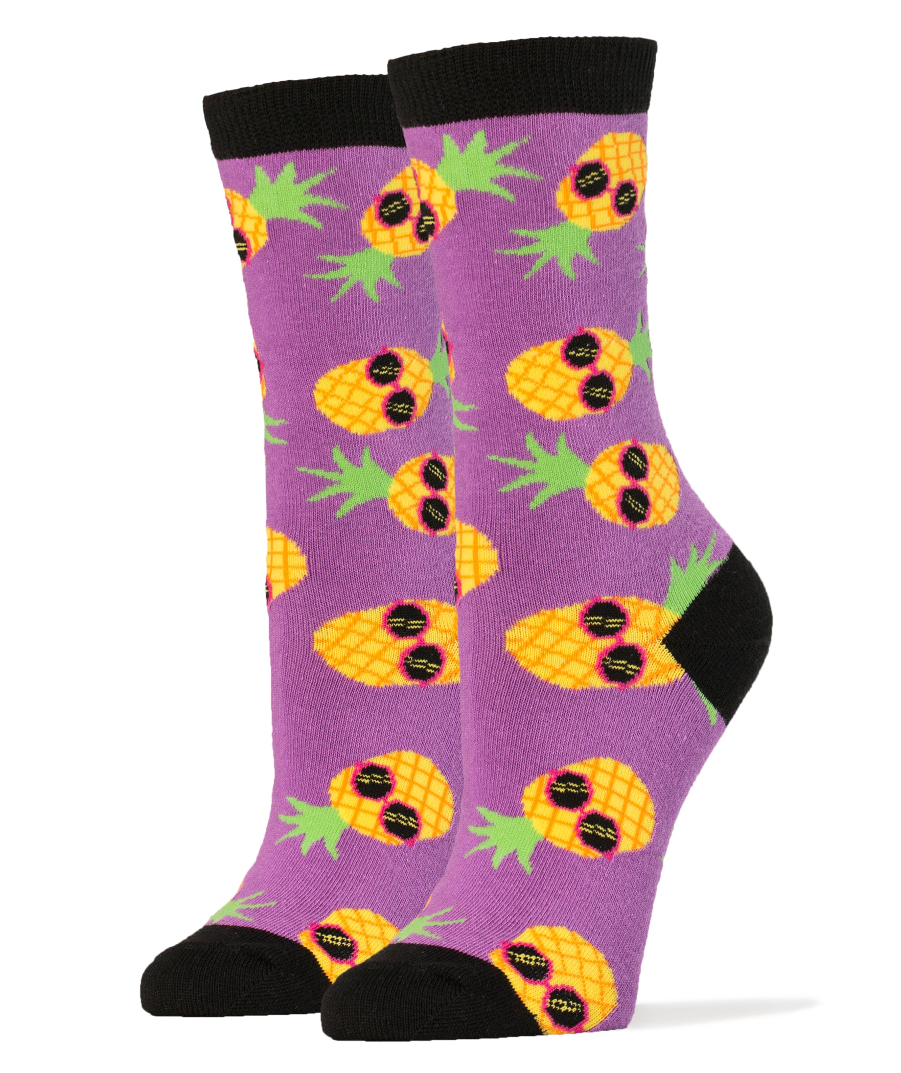 Pineapple Dude Socks | Novelty Crew Socks For Women