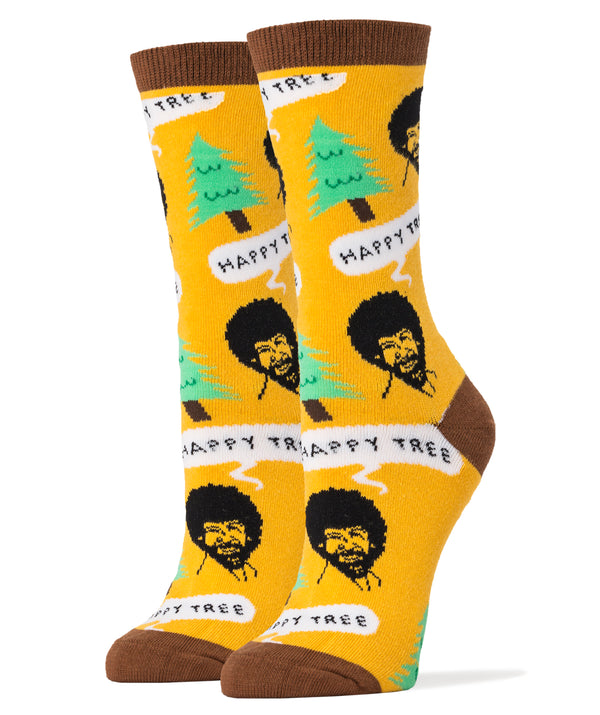 Bob Ross Happy Tree Socks | Novelty Socks For Women