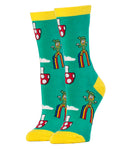 Happy Shrooms Socks | Novelty Crew Socks For Women