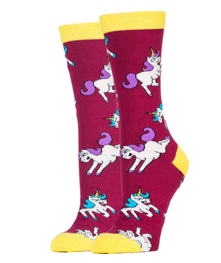 Unicorn War Socks | Novelty Crew Socks For Women