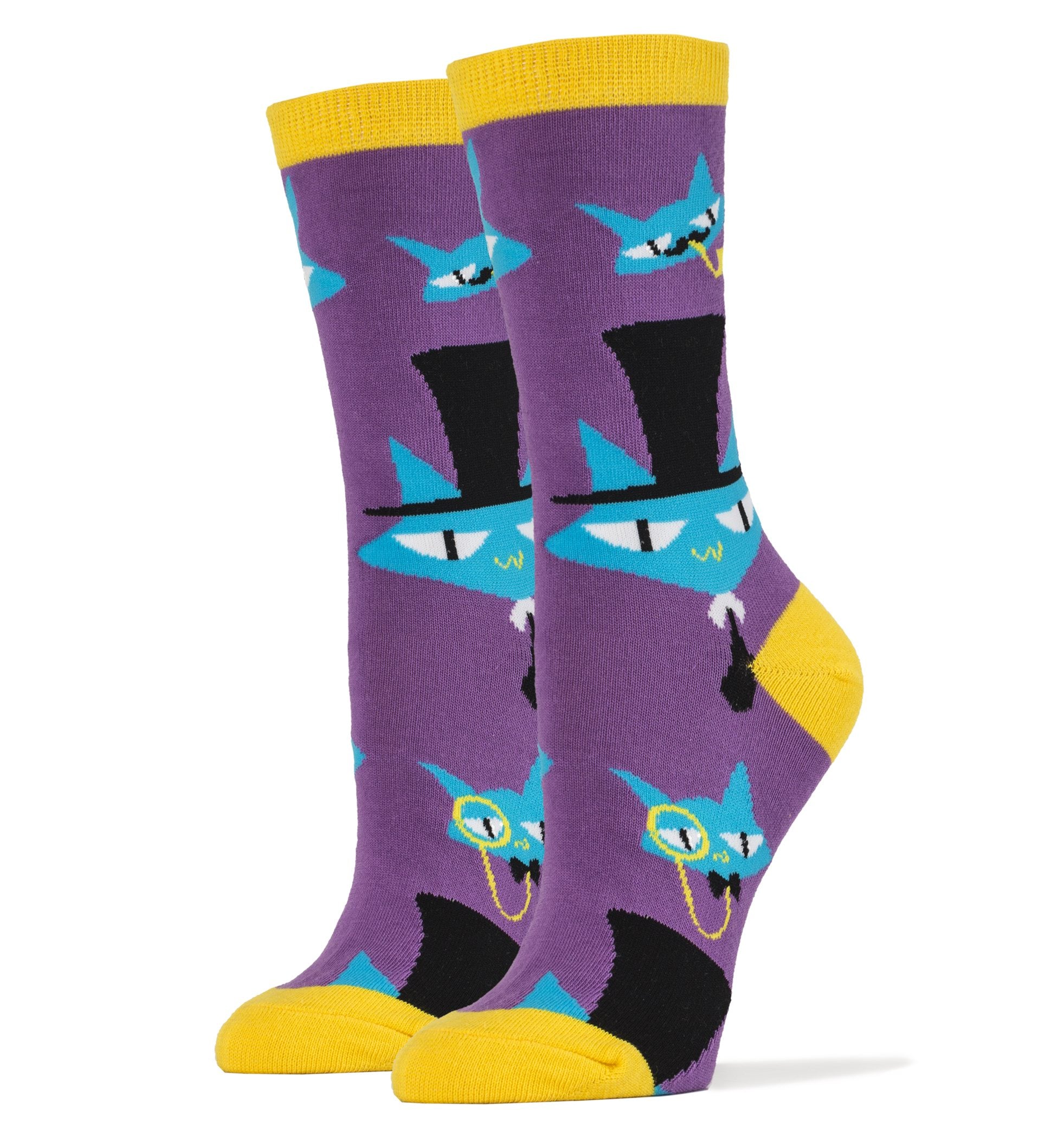 Le Fancy Cats Socks | Novelty Crew Socks For Women