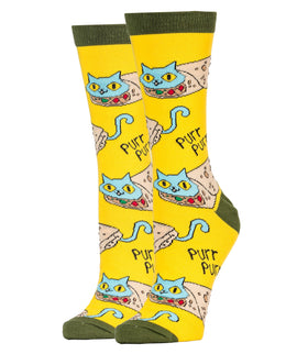 Purrito Socks | Novelty Crew Socks For Women