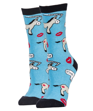 Kiss My Ass Socks | Novelty Crew Socks For Women