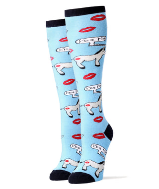 Kiss My Ass Knee High Socks | Fun Socks For Women