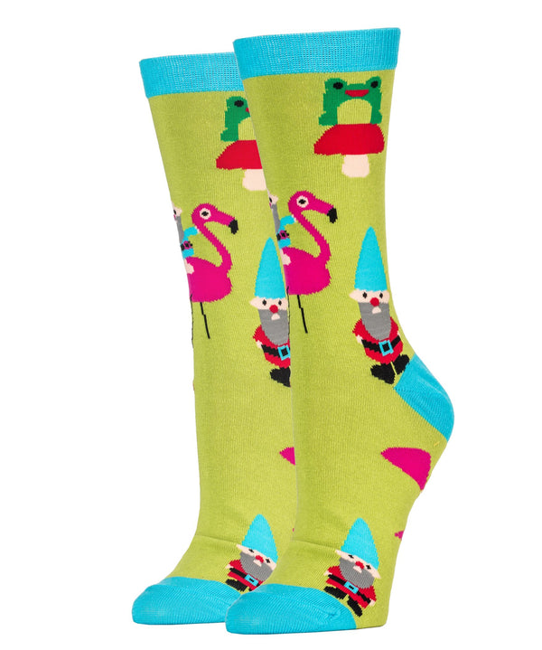 Party Gnomes Socks | Novelty Crew Socks For Women