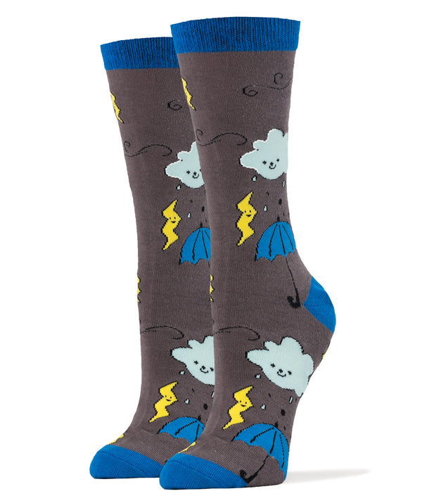 Feeling Blue Socks | Novelty Crew Socks For Women